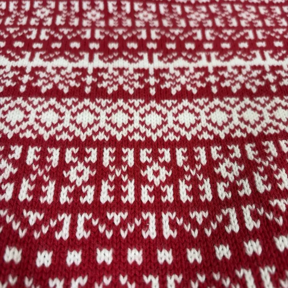 Hanna Andersson Girls Sweater Dress Red White Nordic Fair Isle Knitted sz 150/12 - Picture 8 of 9